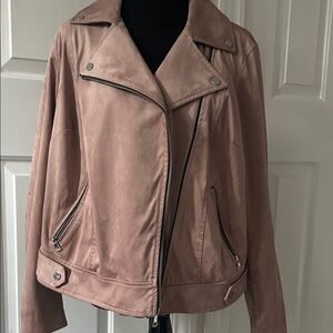 LOFT Blush Leather Moto Jacket